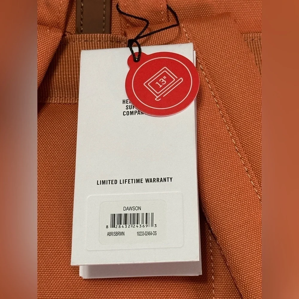 NWT Herschel Dawson Backpack Apricot Orange 20.5L Small Flaw